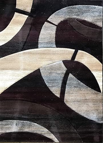 Miniatura 9 de Sculpture Alfombra redonda moderna contemporánea, diseño rojo burdeos, 248 (5 pies 6 pulgadas x 5 pies 6 pulgadas) Rojo