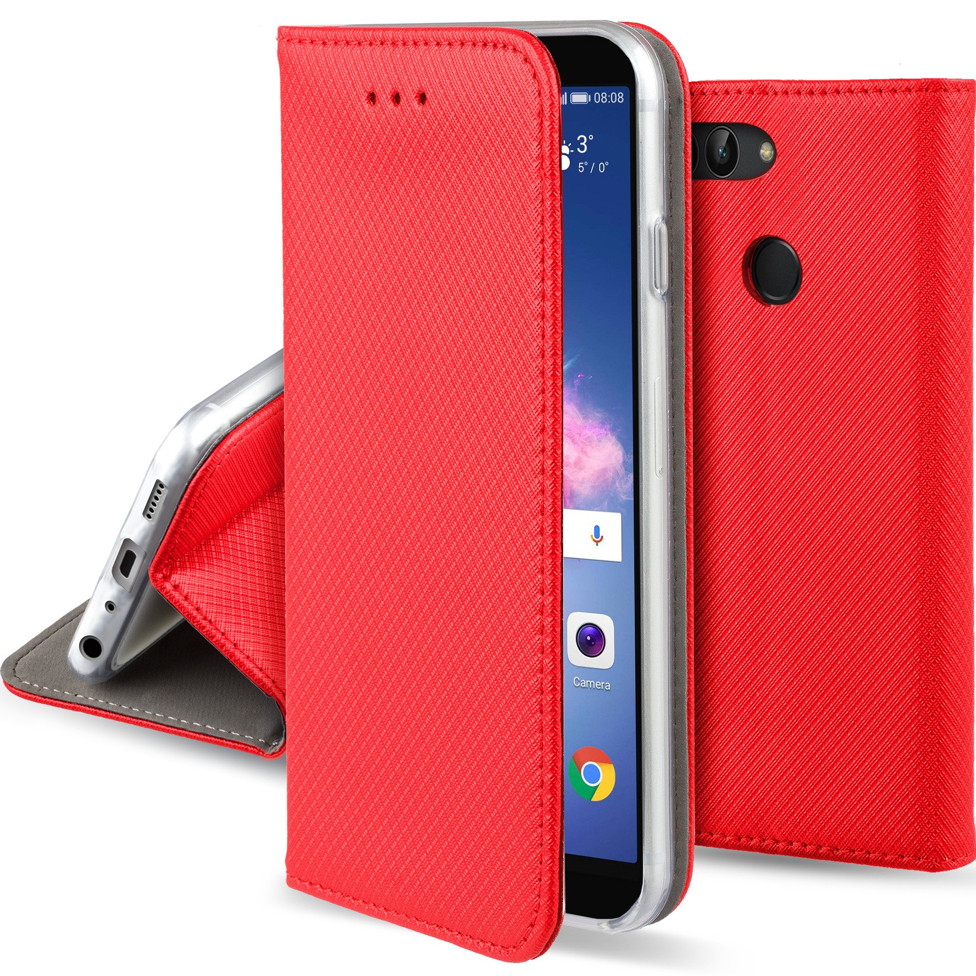 Schutzhülle Für Huawei P Smart 2021 - Stoßfest, Mit Magnetring & Ständer, Rot