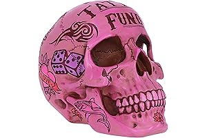 Nemesis Now Pink Traditional Tribal Tattoo Fund Skull Money Bank