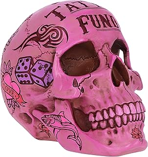 Nemesis Now Pink Traditional Tribal Tattoo Fund Skull Money Box, 15cm