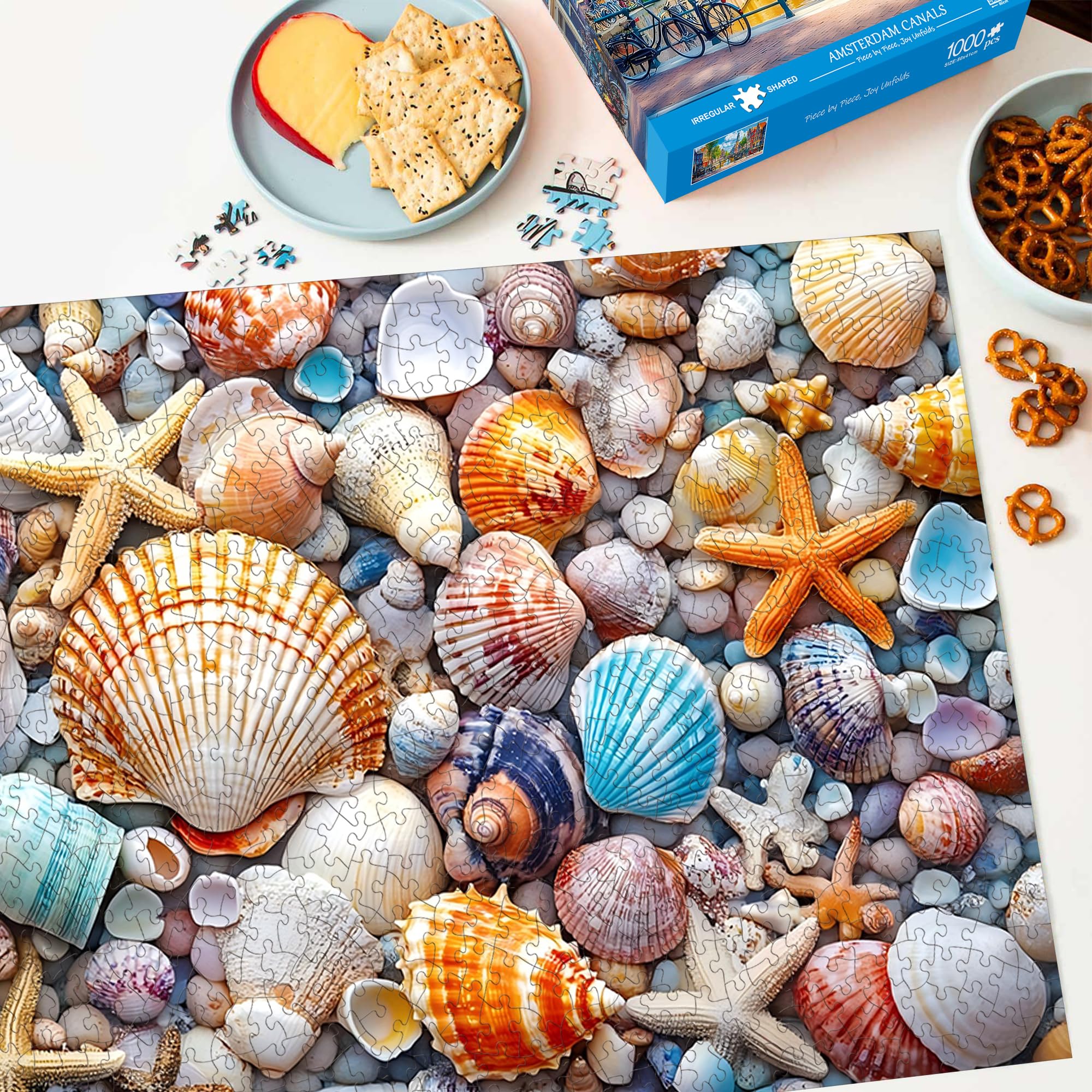 Bimkole Conchiglia Puzzle per Adulti 1000 Pezzi, Stella Marina Puzzle Di Carta Da 1000 Pezzi - Divertente E Stimolante Puzzle Decorativo per La Famiglia, Ottima Idea Regalo, 80 X 41 cm