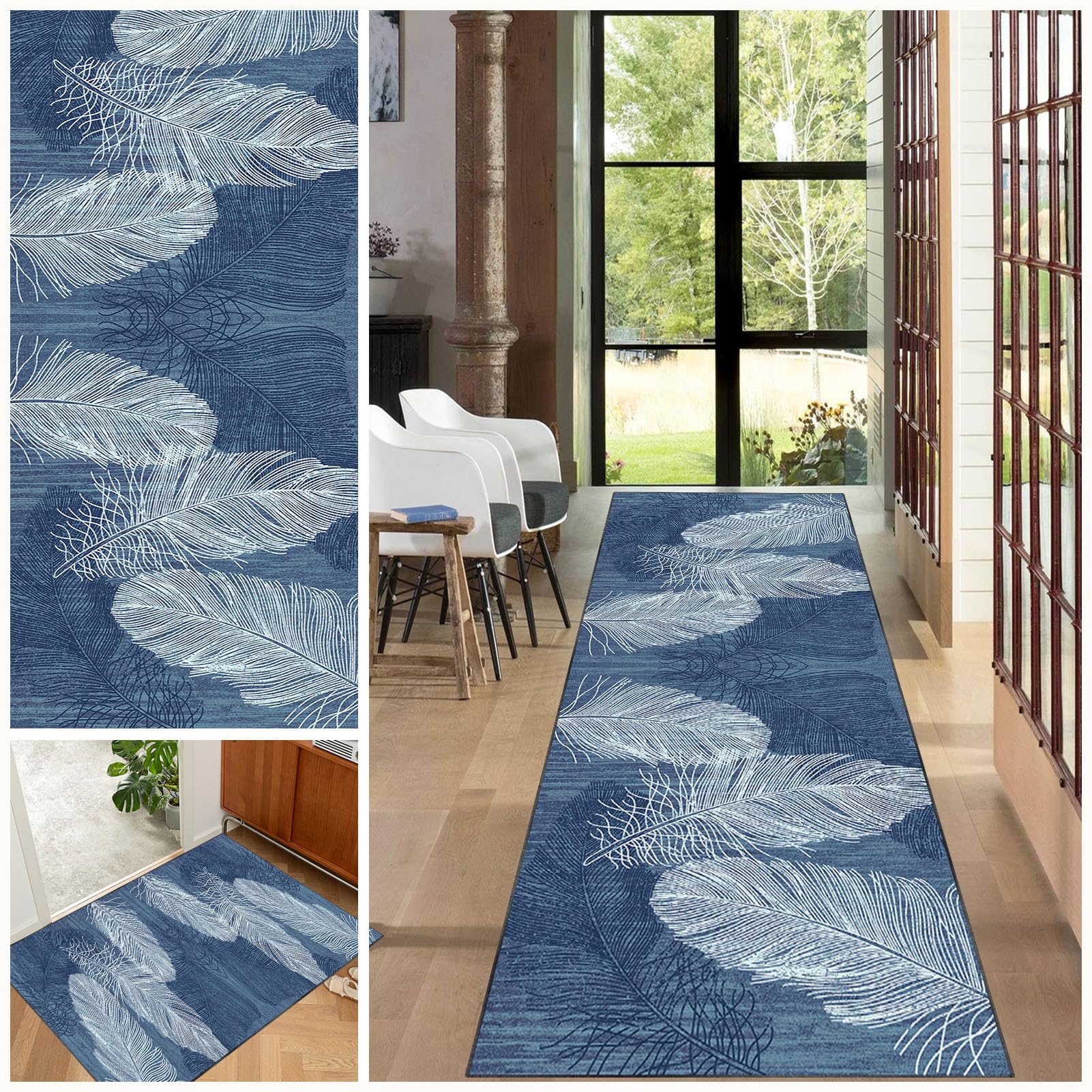 Carpet Runners for Hallways, Non Slip Carpet Runner Absorbent Carpet Floor Mat, Long Hallway Hall Runner Narrow Rugs Area Rug 40 x 80 cm Runner Rug for Hallway Machine Washable Kitchen Runner Rug
