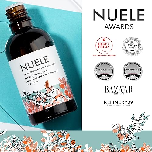 Miniatura 4 de Nuele Hair Suero protector contra el calor, hidrata y protege el cabello, suero protector de calor limpio, natural y orgánico, protector térmico no
