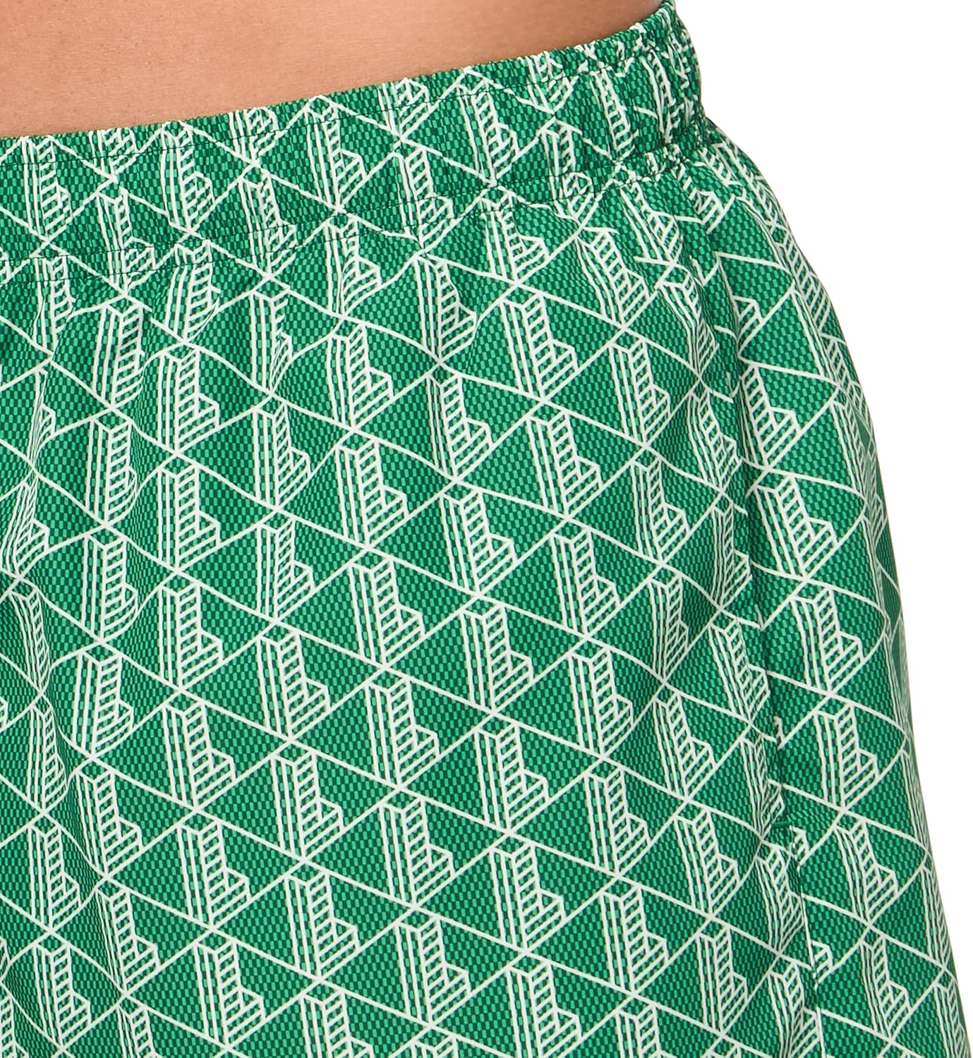 Lacoste Men's Monogram Swim Trunks, Calathea Green, Small - Image 3