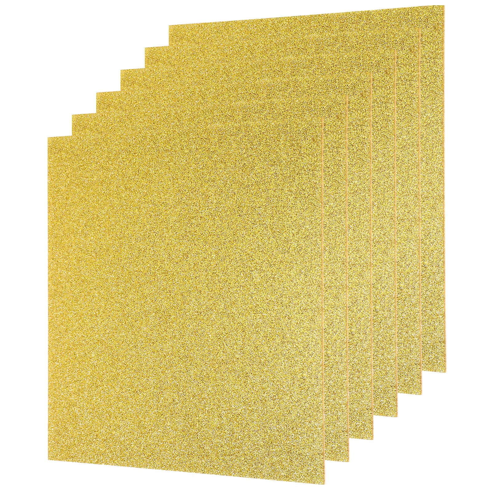 QUARKZMAN 6Pcs Feuilles Acryliques à Paillettes Dorées 1/8" Épaisseur
