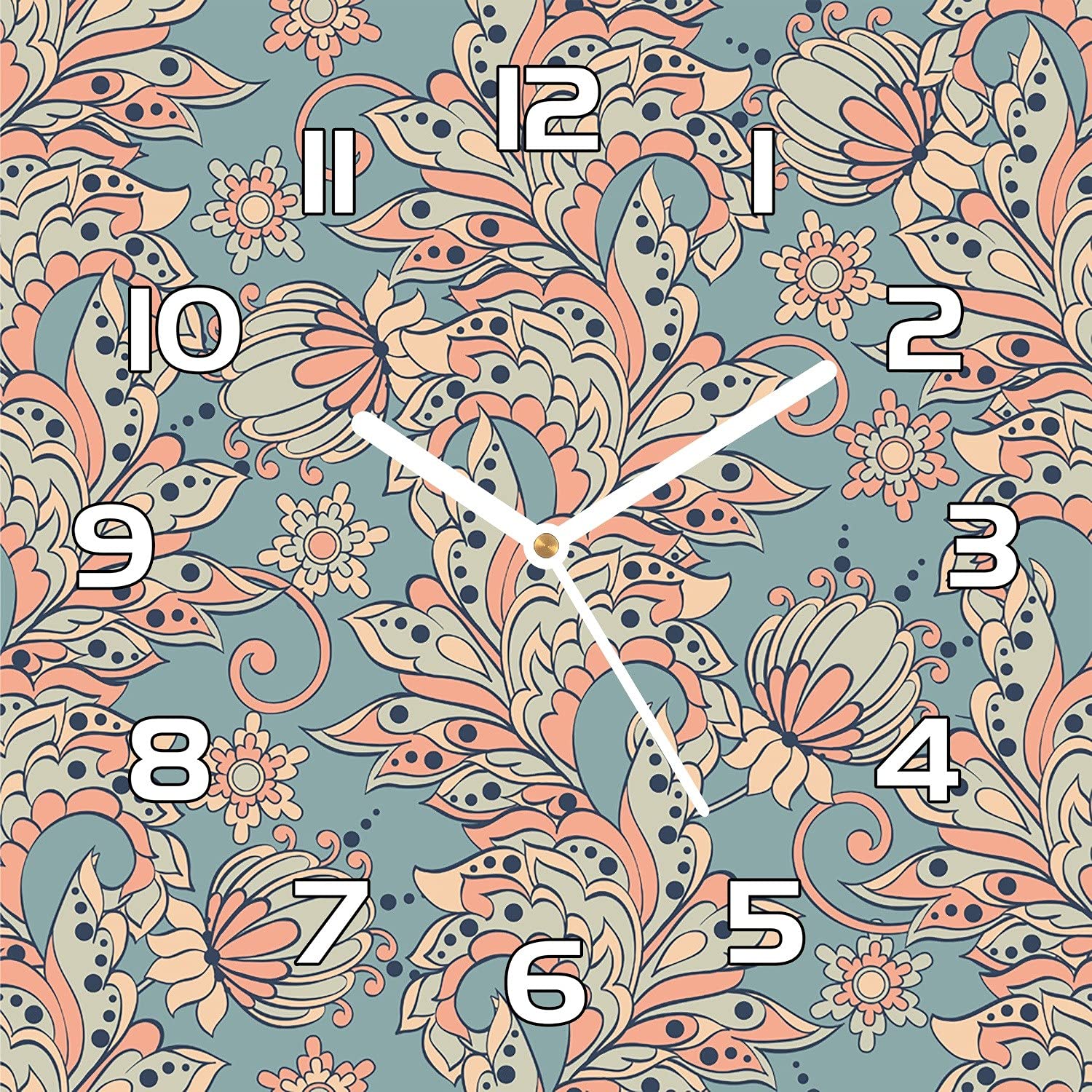 Horloge en verre Coloray Fairytale Florale 30x30 cm murale en verre