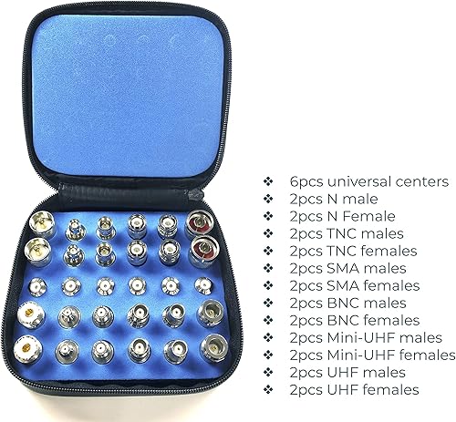 Miniatura 2 de Kit adaptador universal coaxial RF N TNC SMA BNC UHF Mini-UHF (kit solamente (sin cable))
