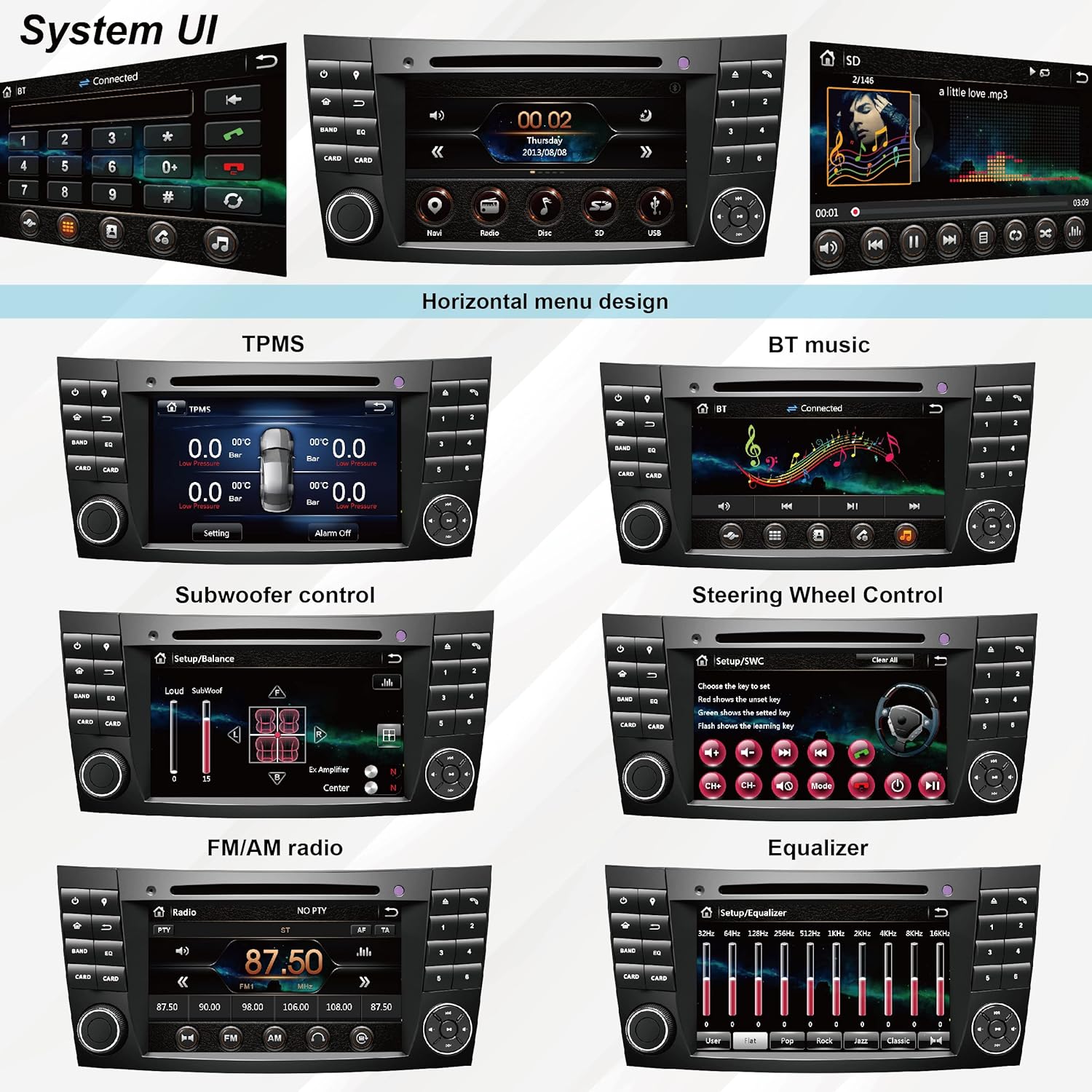 amase audio car stereo wince 6 0 2 din compatible for benz e class w211cls class 7 touchscreen in dash dvd player support gps navibluetooth