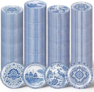 120 Pack Regular Mouth Canning Lids, Blue & White Porcelain