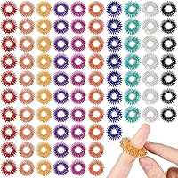 200 Pcs Acupressure Rings Fidget Spiky Sensory Finger Massager Ring Stress Relief Fidget Sensory Toys Anxiety Relief...