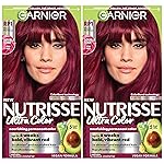 Garnier Hair Color Nutrisse Ultra Color Nourishing Creme, RP1 Dark Intense Pink Red (Cherry Flamingo) Permanent Hair Dye, 2 Count (Packaging May Vary)