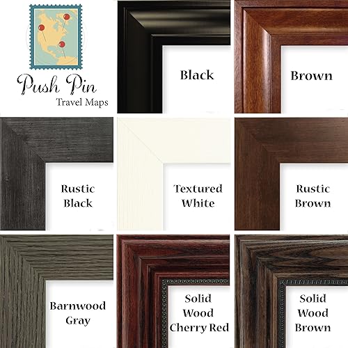 Miniatura 3 de Executive North America Push Pin Mapa de viaje con marco negro y alfileres