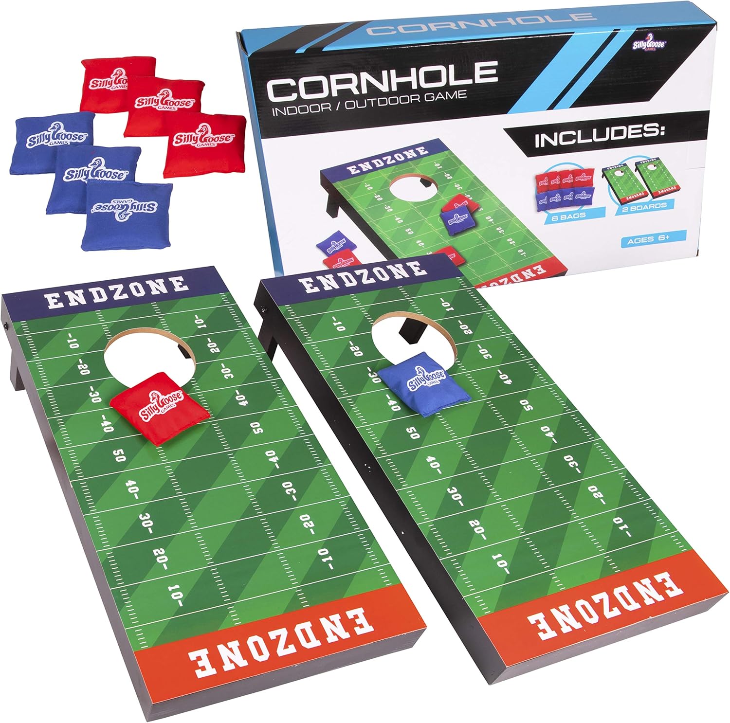 Kids Cornhole Game Set - Travel Indoor Outdoor Games Classic - Includes 8 Bean Bags - Bean Bag Toss Corn Hole Set Yard Games for Family Beach Fun Please Beware Smaller Than Traditional Game