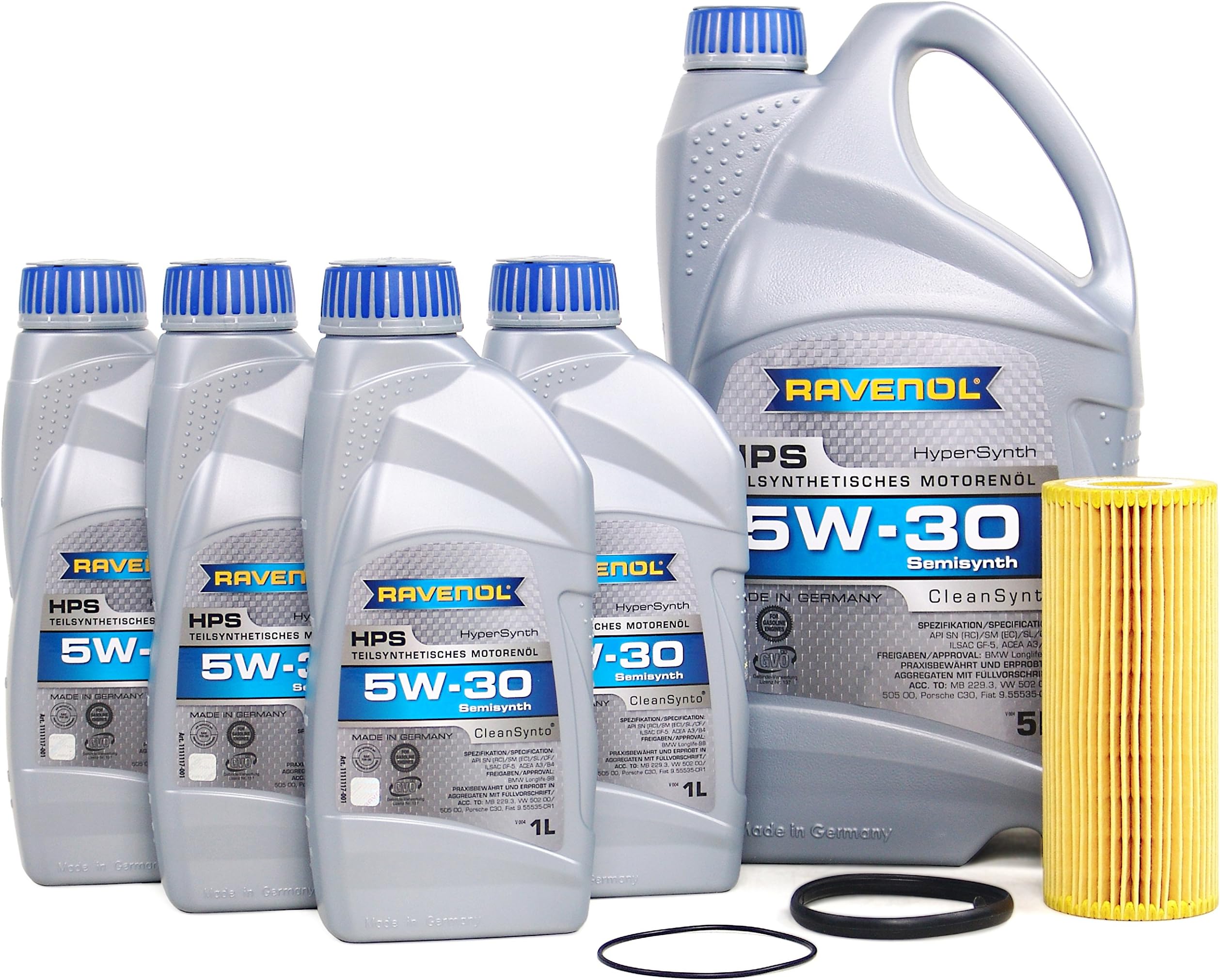 J1A5095-A Motor Oil Change Kit - Compatible with 2011-15 Audi Q7 w/ 6 Cylinder 3.0T Engine - 5w30