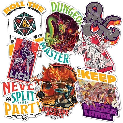 Desert Cactus Calcomanía de Dungeons & Dragons – 8 calcomanías de D&D para botella de agua para laptop, álbum de recortes, decoración de vinilo,