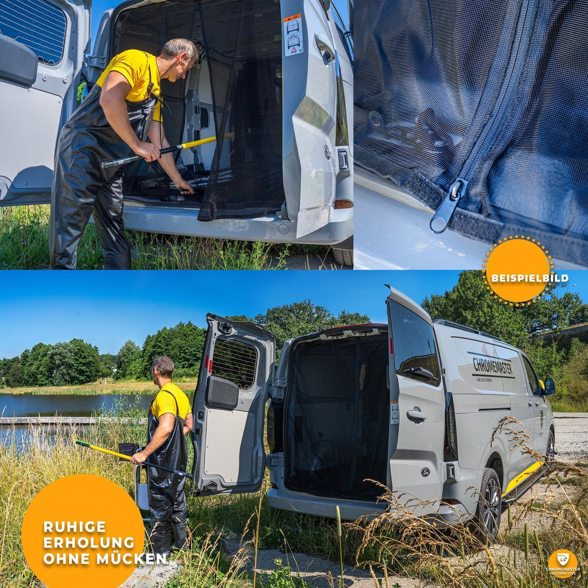 CHROMEMASTER | Magnetisches Fliegengitter für Camper, Campervan, Wohnmobil | Kompatibel mit VW ID. Buzz 2022+ | Moskitonetz, Schutzgitter Gegen Insekten, Ungeziefer, Mücken und Spinnen