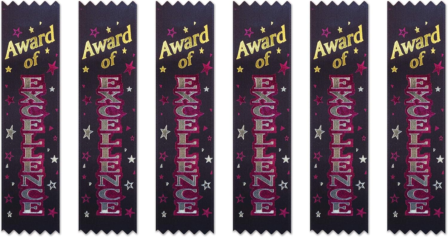 Beistle Award of Excellence Value Ribbons, 11/2 by 61/4-Inch, 30-Pack,Multicolored