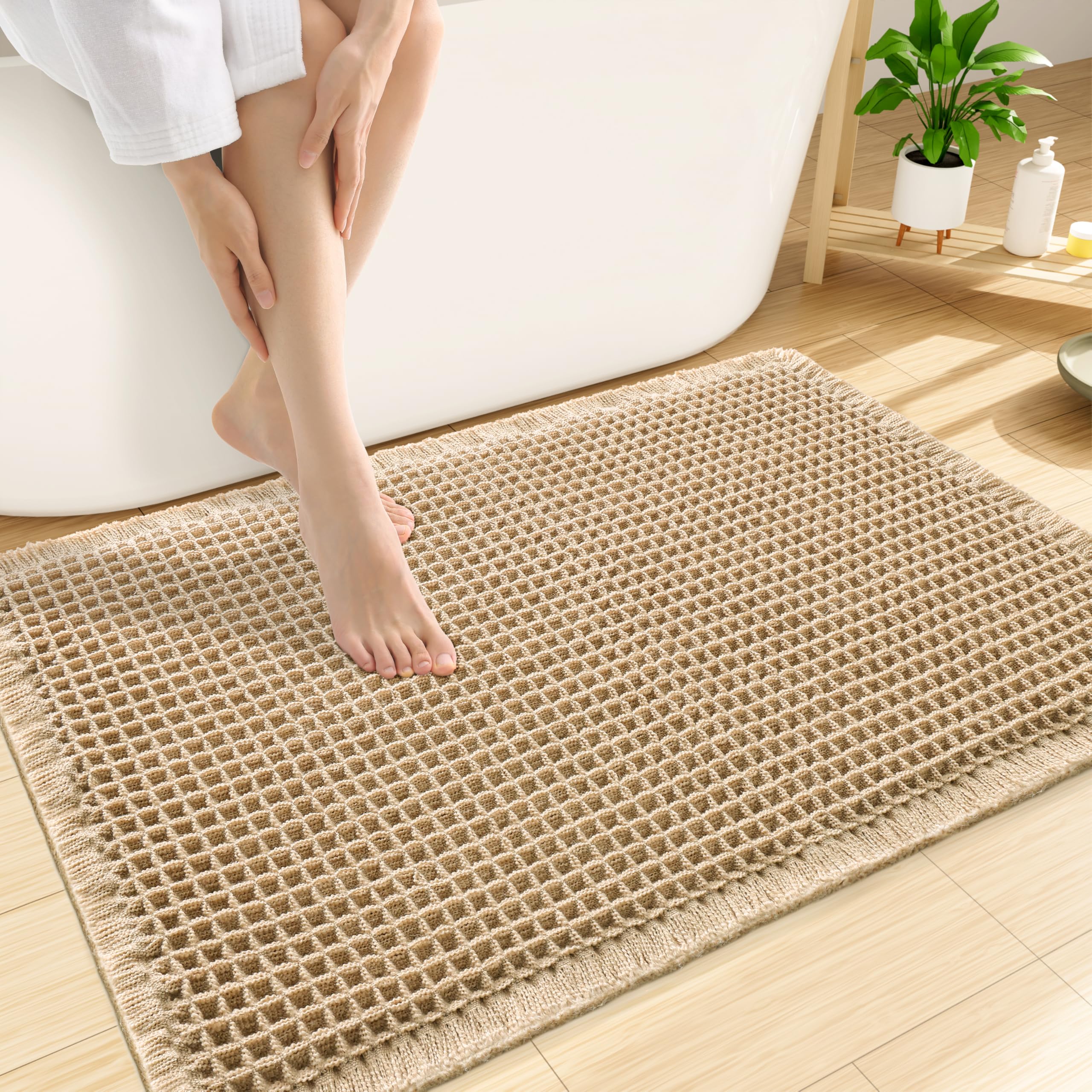 Smiry Waffle Bath Mat 30x20