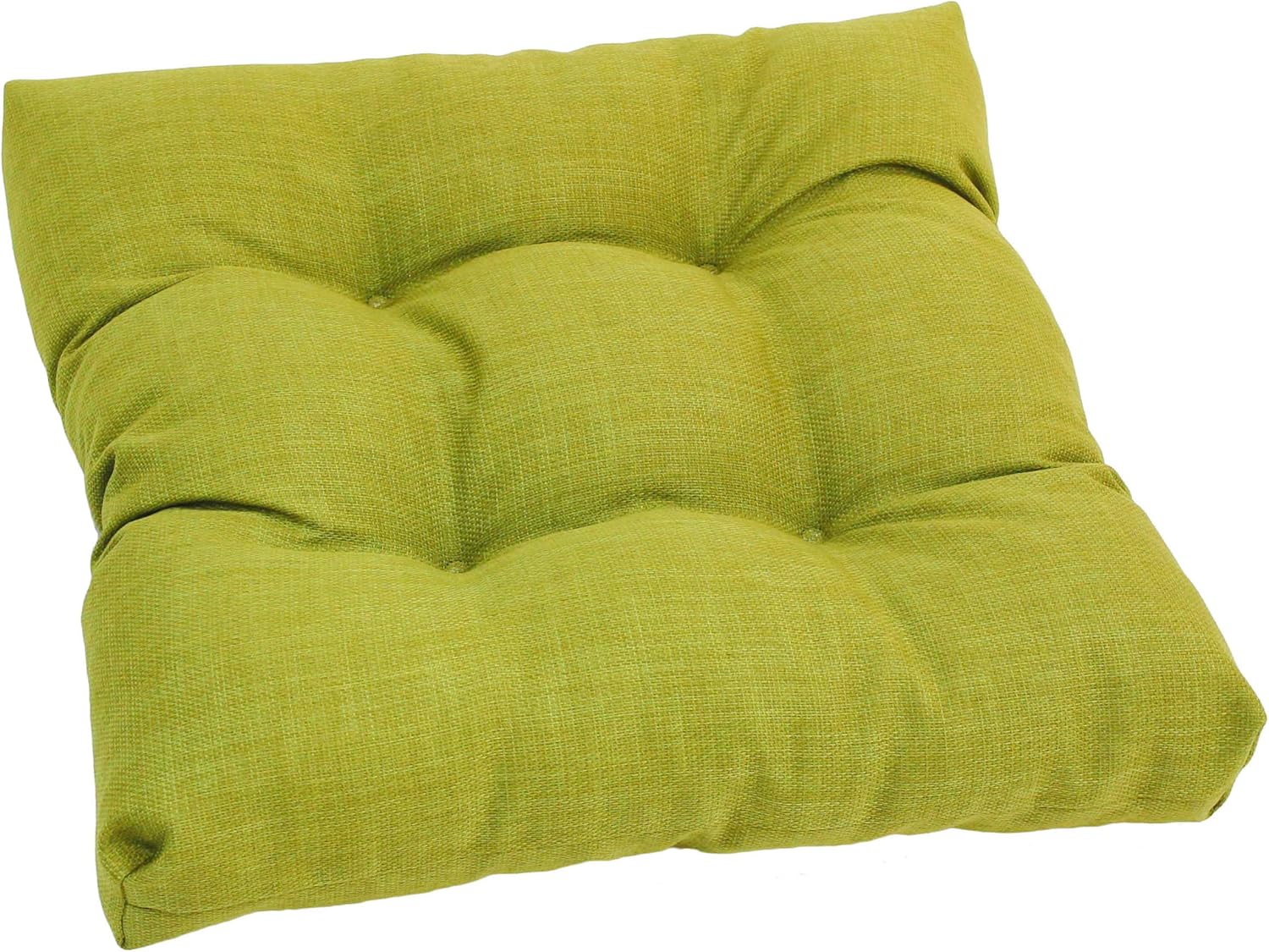 Blazing Needles Squared Solid Spun Polyester Tufted Dining Chair Cushion, 19", Azul