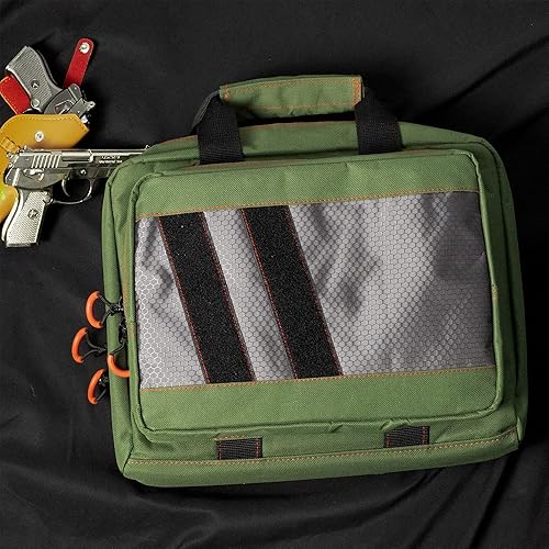 Miniatura 4 de Bolsa de rango de pistola, 2 capas a prueba de explosiones con cremallera para armas de fuego, bolsa de pistola para caza al aire libre, ranura de