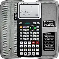Calculadora científica com gráficos, inclui estojo de transporte, para estudantes universitários e secundários, cálculo, álgebra, geometria, trigonometria, estatística, física, química, preta
