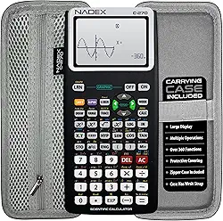 Calculadora científica com gráficos, inclui estojo de transporte, para estudantes universitários e secundários, cálculo, álgebra, geometria, trigonometria, estatística, física, química, preta