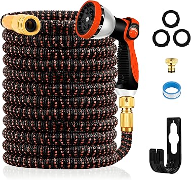Yofidra 75FT Expandable Garden Hose Pipe with 10 Function Spray Nozzle