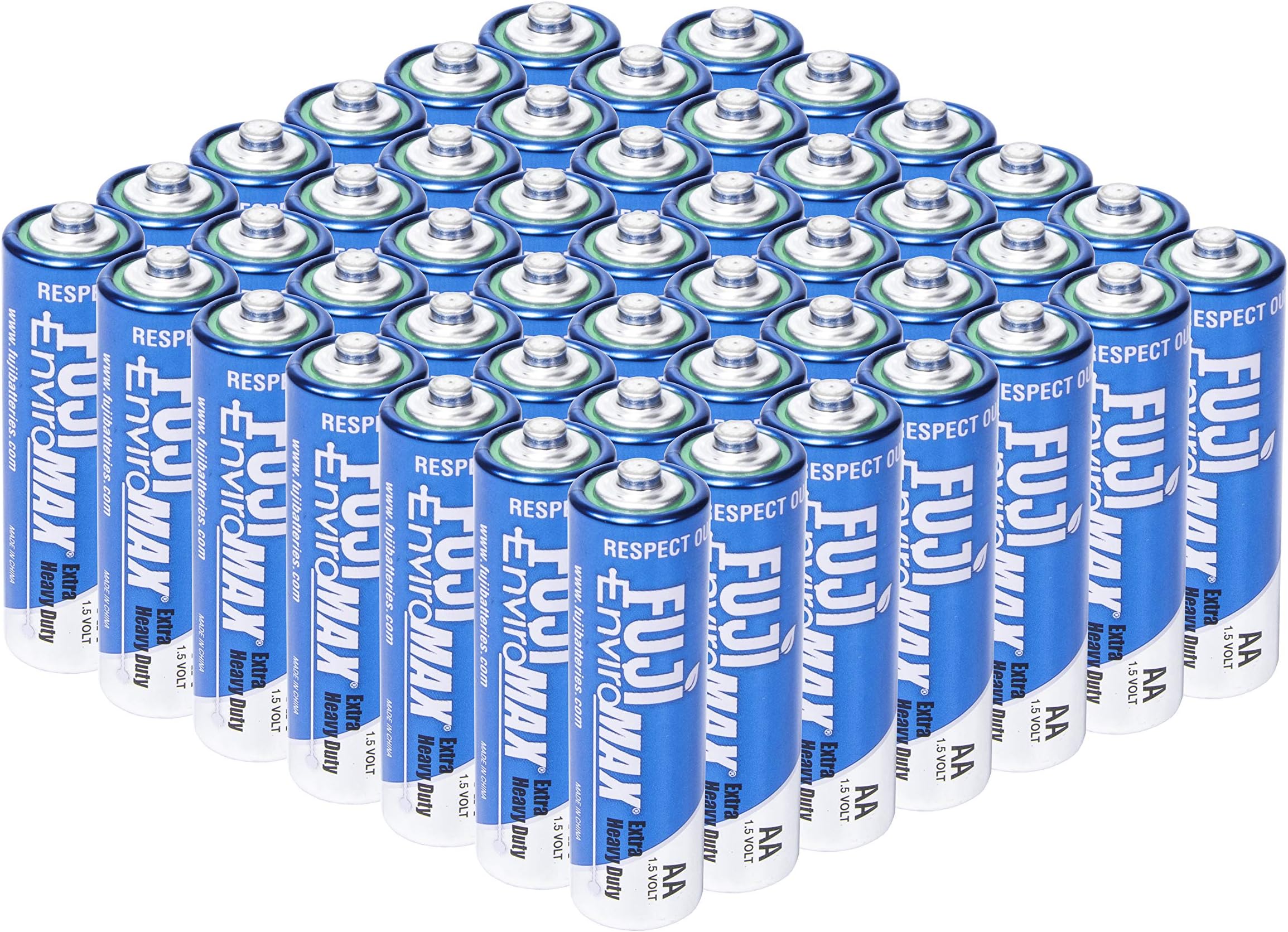 Fuji Enviromax AA battery, extra heavy duty, manufactured to be eco-friendly and powerful, LR6 Carbon Zinc - (48 pack)