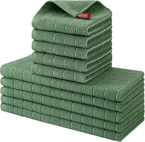 Miniatura 33 de Homaxy Juego de toallas de cocina y paños de cocina, 12 x 12 y 13 x 28 pulgadas, juego de 8 toallas de cocina de rizo de algodón a granel, diseño a