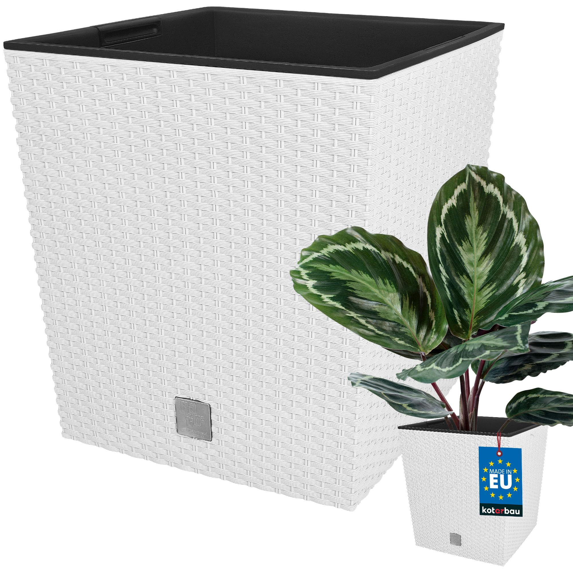KOTARBAU® Flower Pot, 260 mm Planter with Inner Pot for Plant Growing, White — image 1
