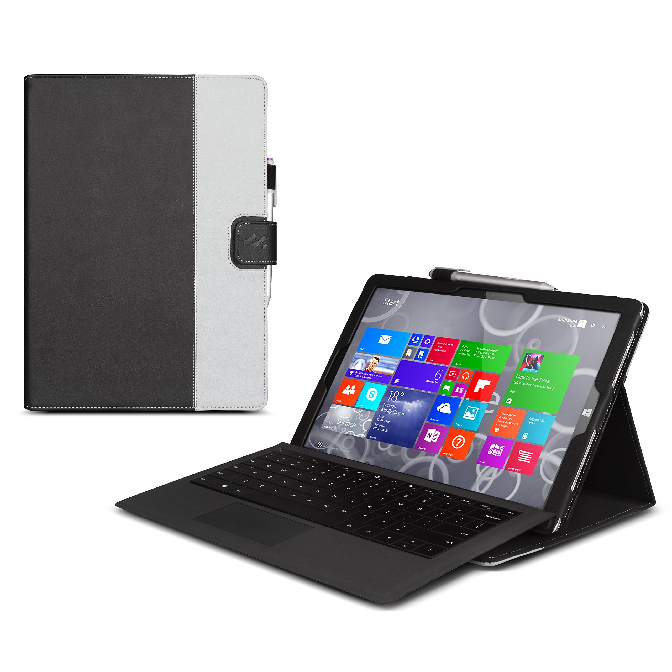 Manvex Leather Case for The New Microsoft Surface PRO 3 Tablet - Black/Gray Size: Surface Pro 3 Color: Black, Model: MX-SURFPR3-BKGY, Electronics & Accessories Store