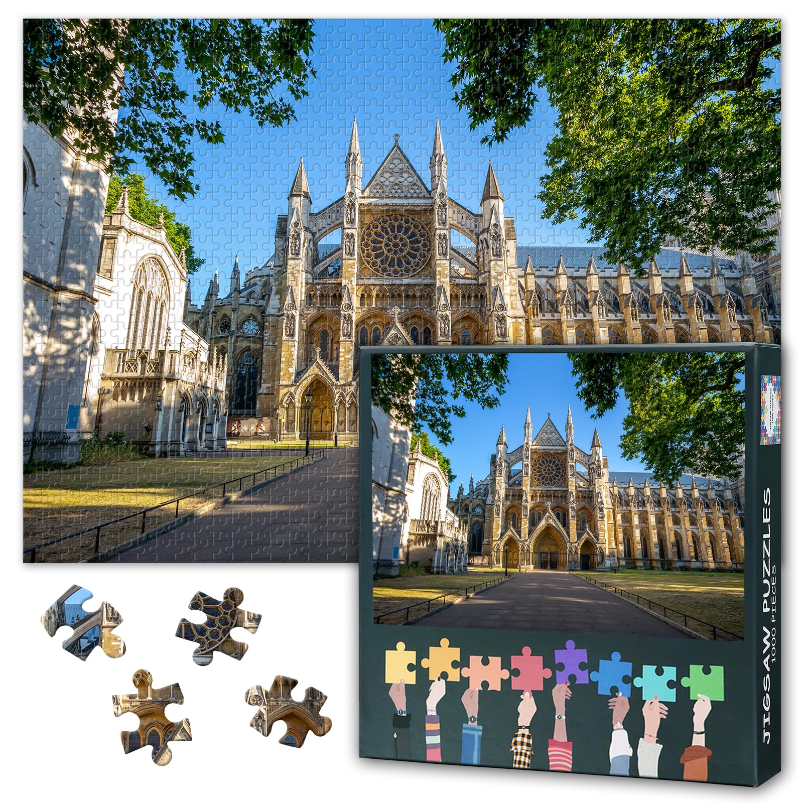 Puzzles for Adults 1000 Pieces, Westminster Abbey Jigsaw Puzzles, Catholicism Adult Puzzle for Adults, Educational Fun Games or Toys for Elders Friends 20X27 INCH