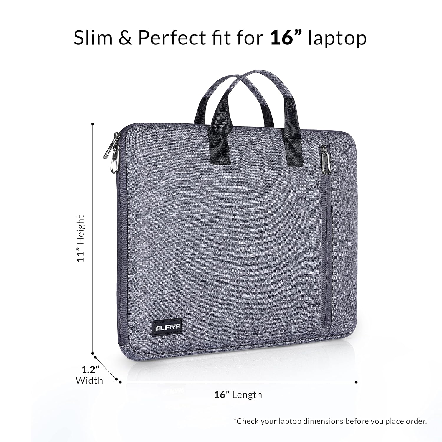 Alifiya Polyester MacBook Laptop Sleeve Cover Bag 16 Inch with Charger Pouch (Grey_L22, 180 Degree Opening) 21 91Dg3FTMwbL. SL1500