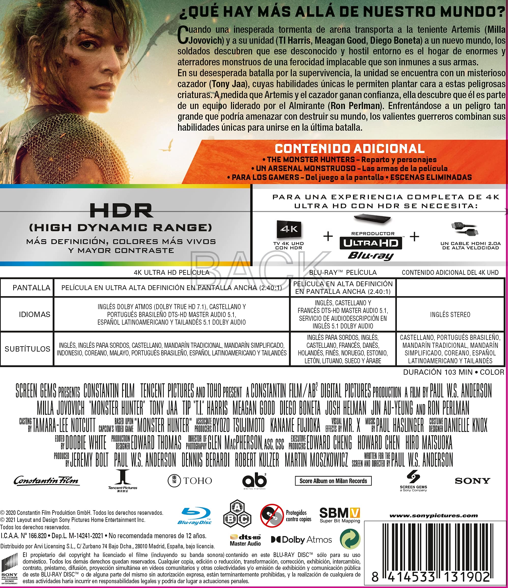 Monster Hunter (4k Ultra-HD + Blu-ray) [Blu-ray]