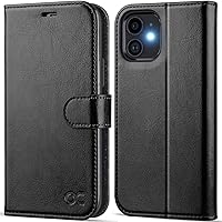 Vista 1 de OCASE Compatible con iPhone 12 Case/Compatible con iPhone 12 Pro Wallet Case, funda tipo cartera de piel sintética con tapa y tarjeteros con bloqueo