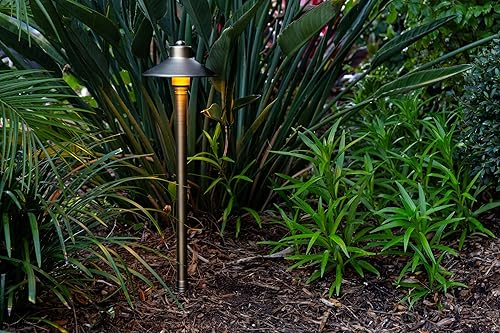 Miniatura 6 de VOLT Luz de camino de latón de 12 V (pantalla de 7 pulgadas, 24 pulgadas de alto) para iluminación de paisaje de bajo voltaje en caminos al aire