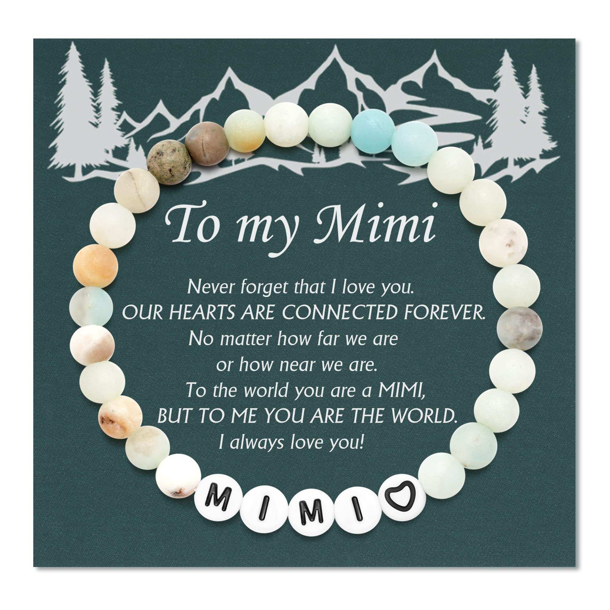 Shonyin Nana/Mimi/Gigi/Daddy Gifts,Natural Stone Bracelet Valentines Mother's Day Christmas Birthday Gifts for Women Men