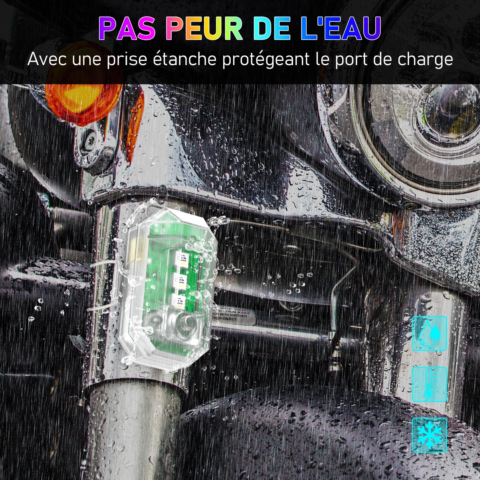 PochY Clignotant LED Moto Lumières De Moto Drone Lumière Stroboscopique USB LED Anti-Collision Vélo Avion Nuit Vol Mini Clignotant Avertissement Signal Lumineux (Color