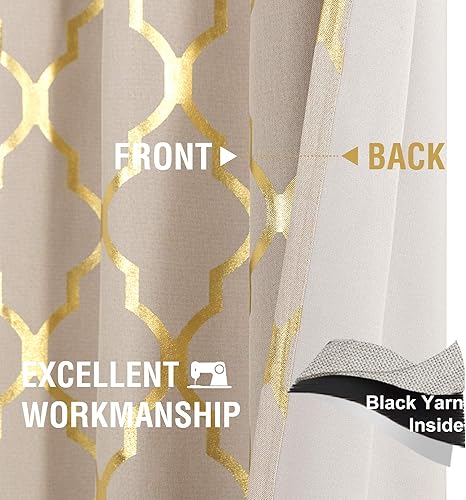 Miniatura 4 de Paneles de lino, estampado de azulejos marroquíes, para dormitorio, con ojales, aspecto de lino, cortina de cocina, tratamiento de ventana para sala