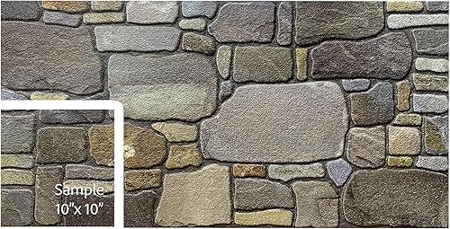 Dundee Deco Paneles de Pared 3D - Revestimiento Gris Peltre Rubio con Aspecto de Piedra, Paneles de Pared con Cara de Espuma de Poliestireno para