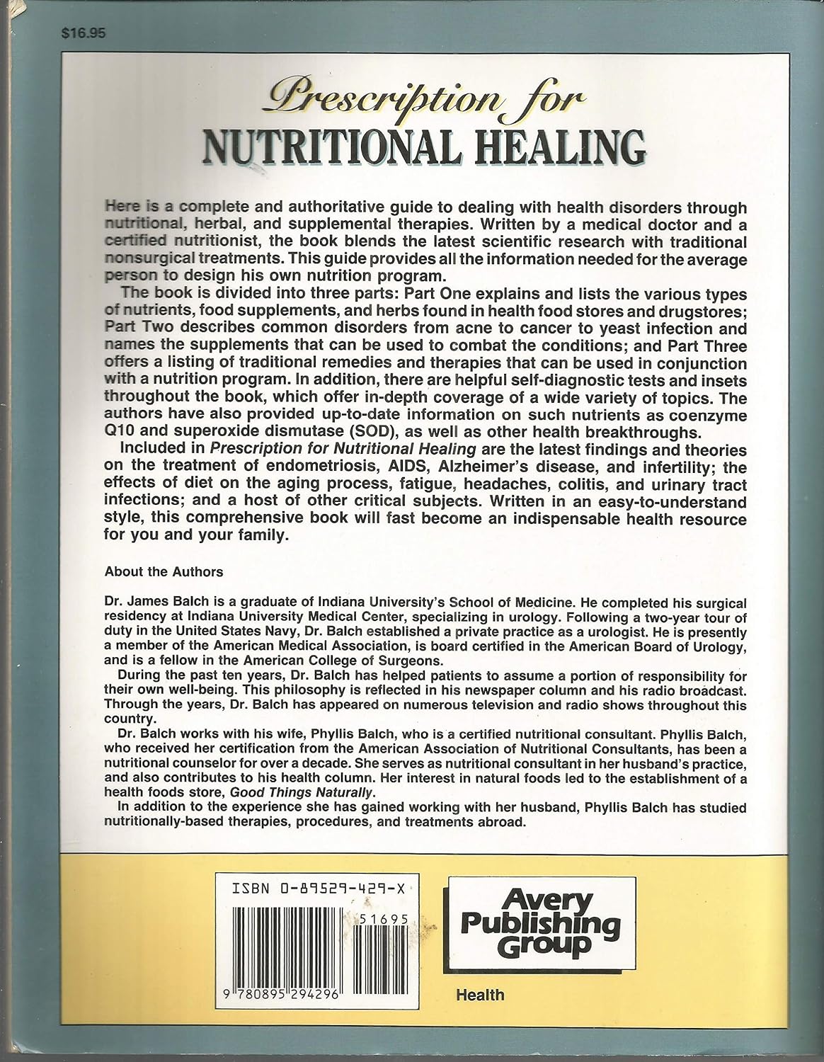 Prescription For Nutritional Healing