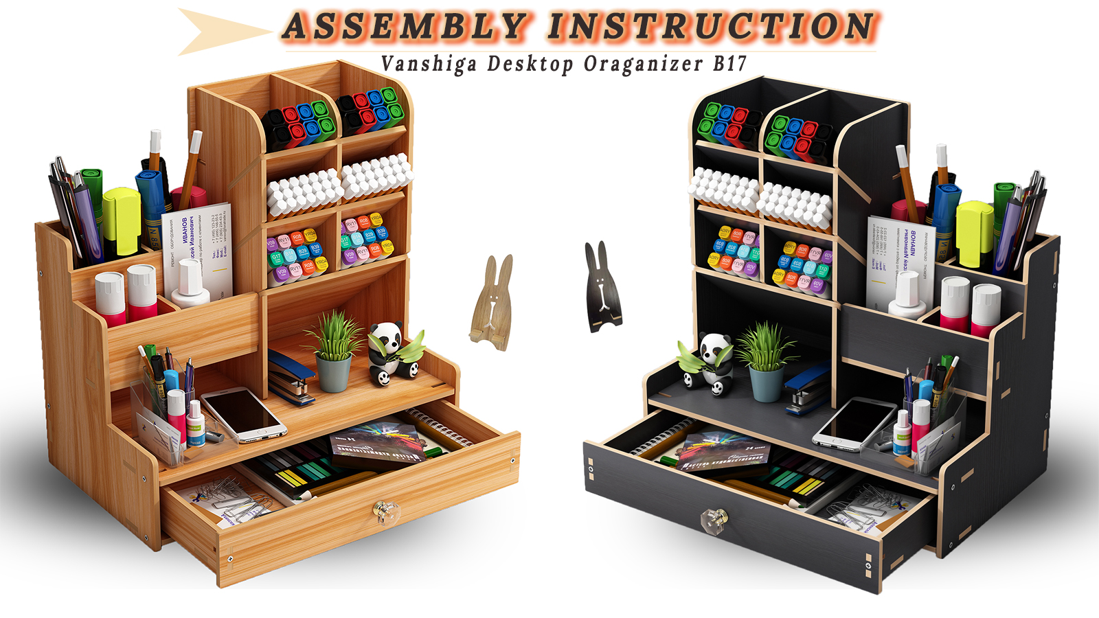 Watch How Assemble B17 Vanshiga Pen Holder Art Supply Organizer on