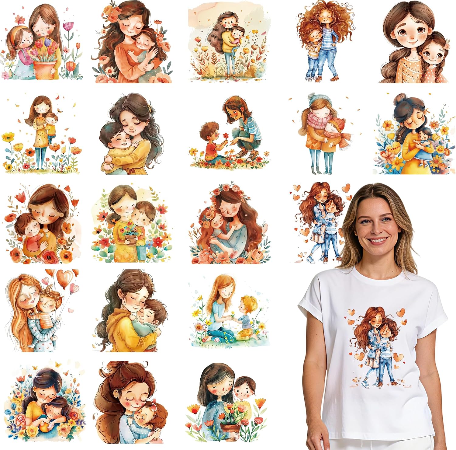 Dazoratix Boho Motivational Iron on Transfers - 20 Sheets Inspirational DTF Ready to Press Heat Patches Stickers Mental Health Vinyl Design Decals for Women T Shirts Clothes Bag DIY Crafts Decorations