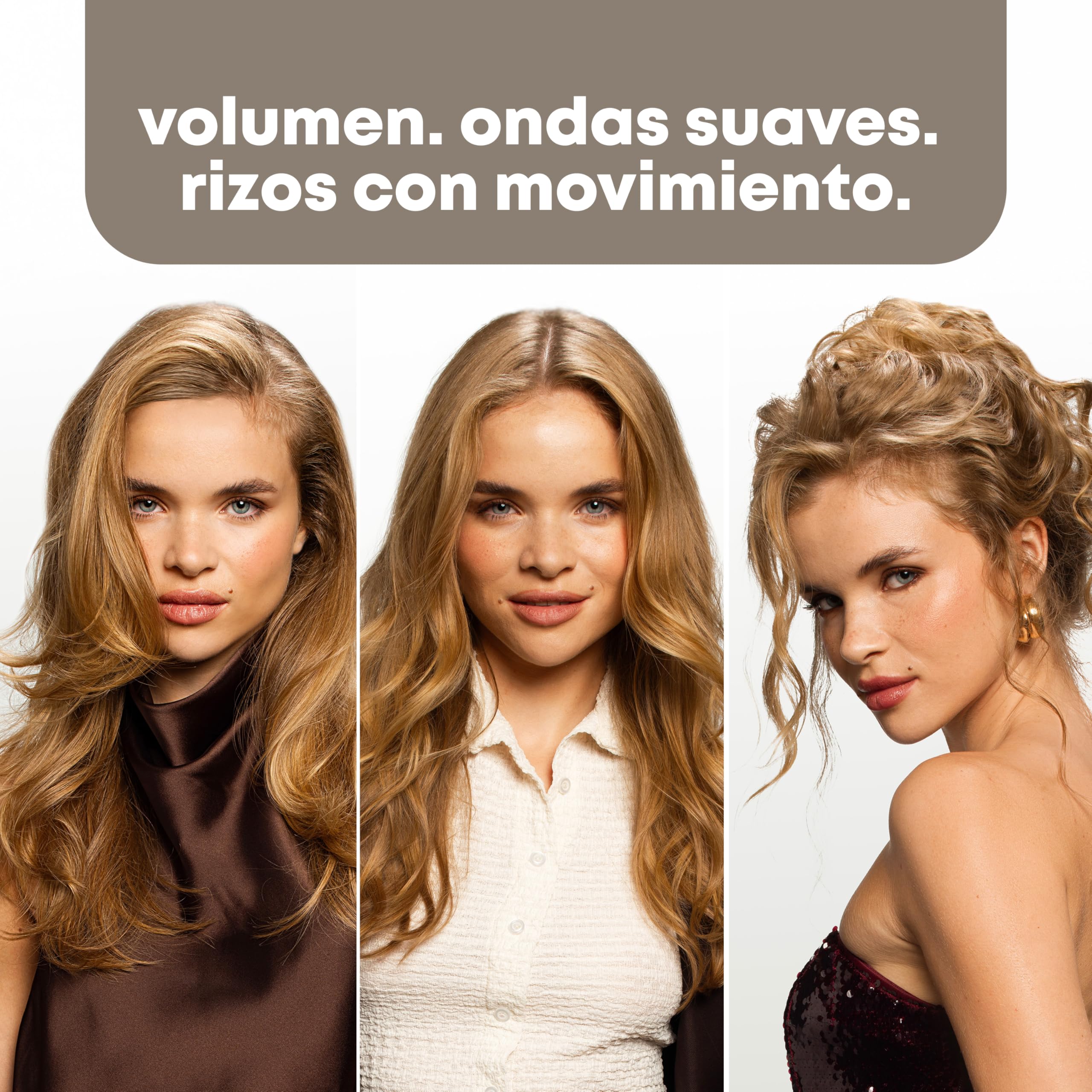 REVAMP Multi Style Revolve Rizador Automático 3 en 1 - Giratorio | Tenacilla Giratoria, Cepillo Rizante 38 mm, Pinza 32 y 19 mm, Volumen, Ondas Suaves, Rizos Definidos