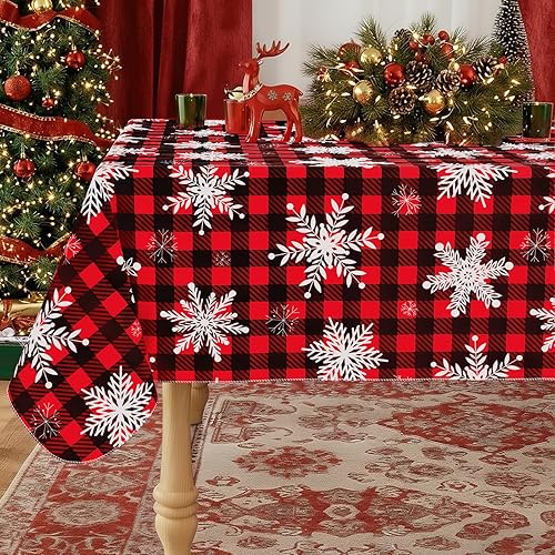 Miniatura 28 de misaya Mantel rectangular de vinilo impermeable, mantel lavable con reverso de franela, mantel de plástico para cena, picnic, interior y exterior