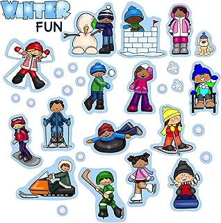 Snow Fun Winter Time Felt Figures Flannel Board Kids Plus Activity Pages 27 piecces (Precut- Ready to Play)