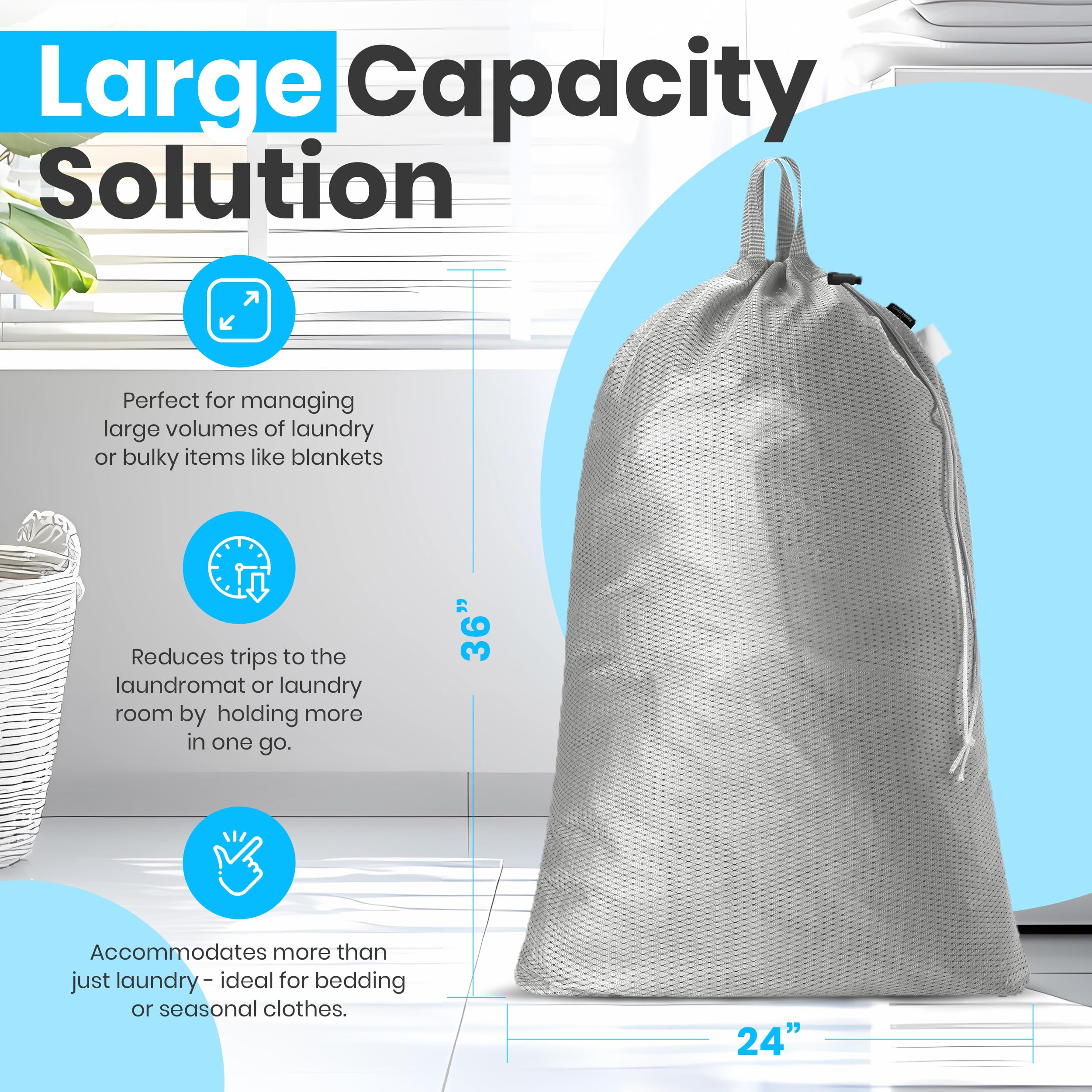 Maison 2 Pièces Sac À Linge À Cordon Sac À Linge En Filet Sacs À Linge