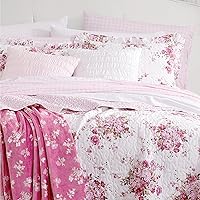 Vista 41 de Shabby Chic® - Juego de edredón tamaño Queen, ropa de cama reversible de algodón con fundas a juego, decoración del hogar bellamente fruncida