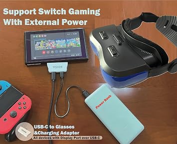 Sixth Cloud Pack: Immersive Video Display Glasses and Charging Adapter, Connect Your Phone Without Worrying About Power Outage
