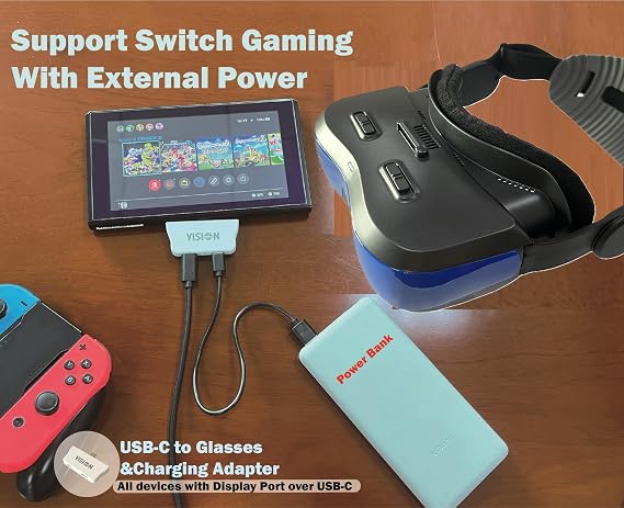 Sixth Cloud Pack: Immersive Video Display Glasses and Charging Adapter, Connect Your Phone Without Worrying About Power Outage